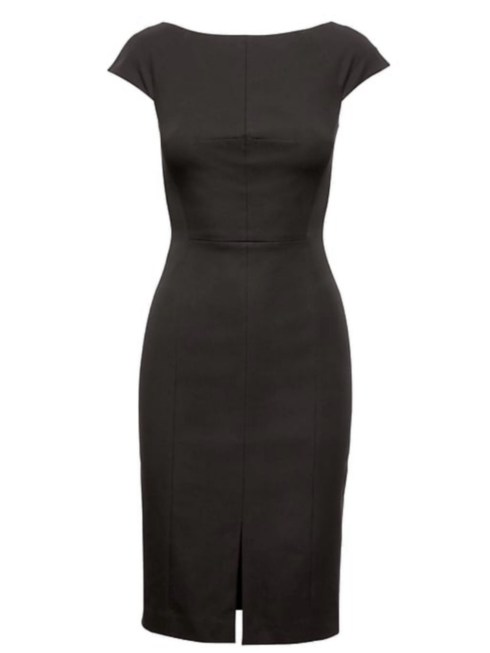 Banana Republic Black Cap-Sleeve Midi Sheath Dress